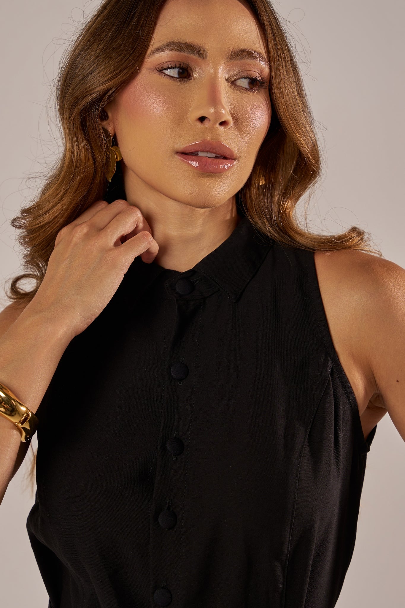 VESTIDO CHEMISE  MIDI COM CINTO