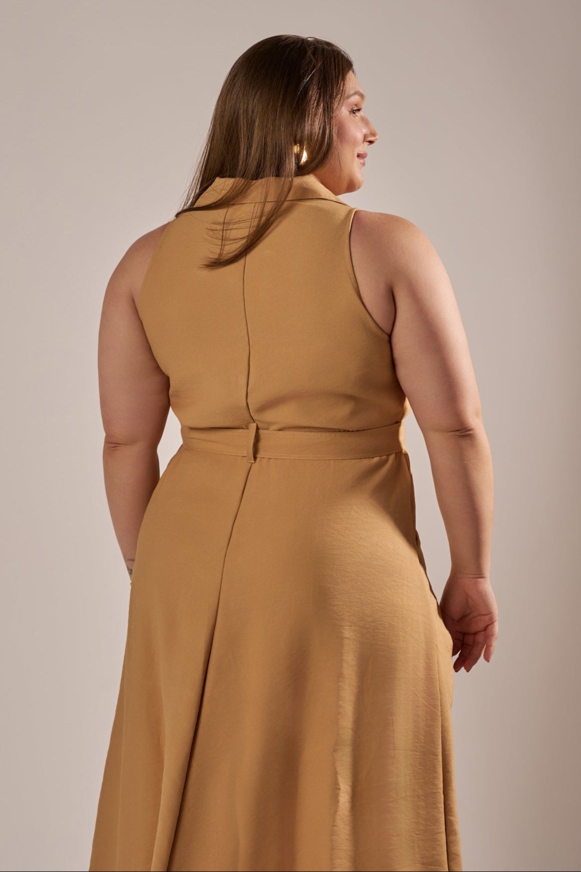 VESTIDO CHEMISE  MIDI COM CINTO