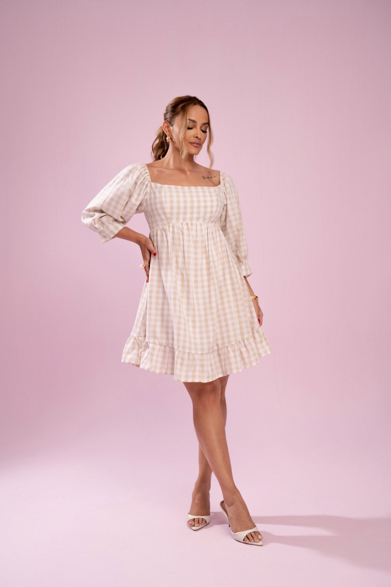 VESTIDO CURTO XADREZ