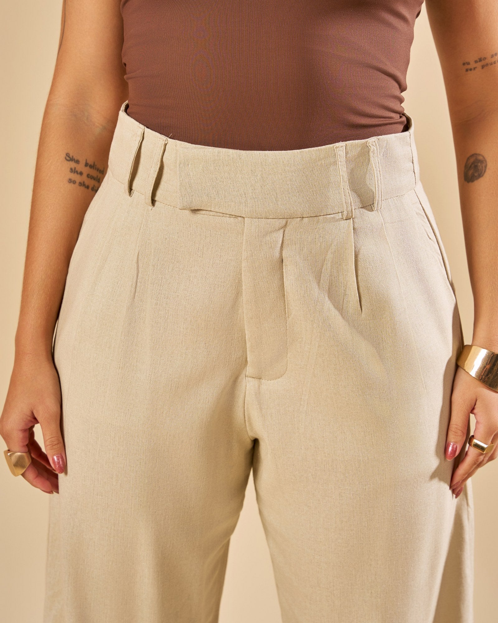 CALÇA RETA ALFAIATARIA DE LINHO