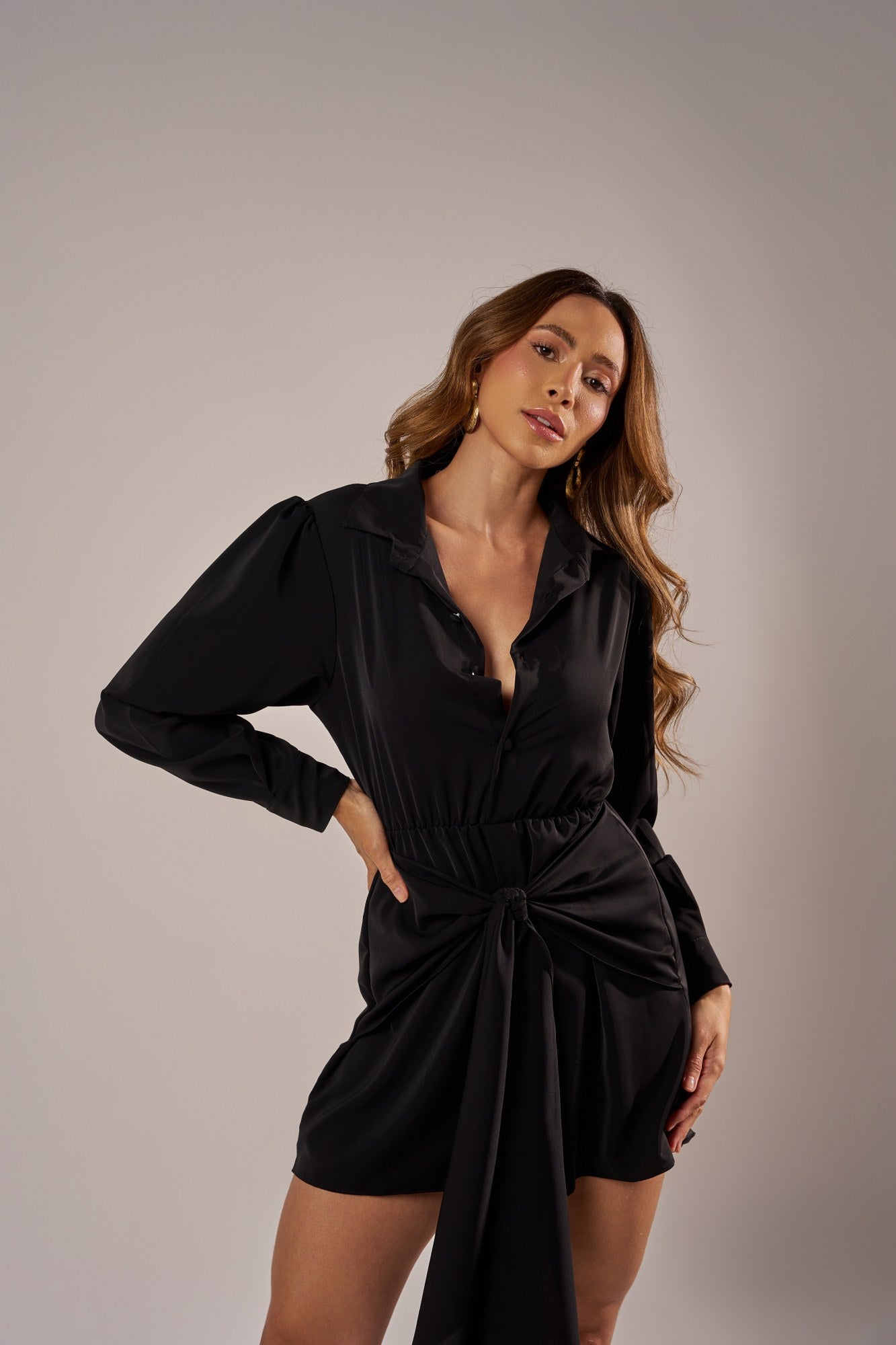 VESTIDO CURTO CHEMISE COM AMARRAÇÃO