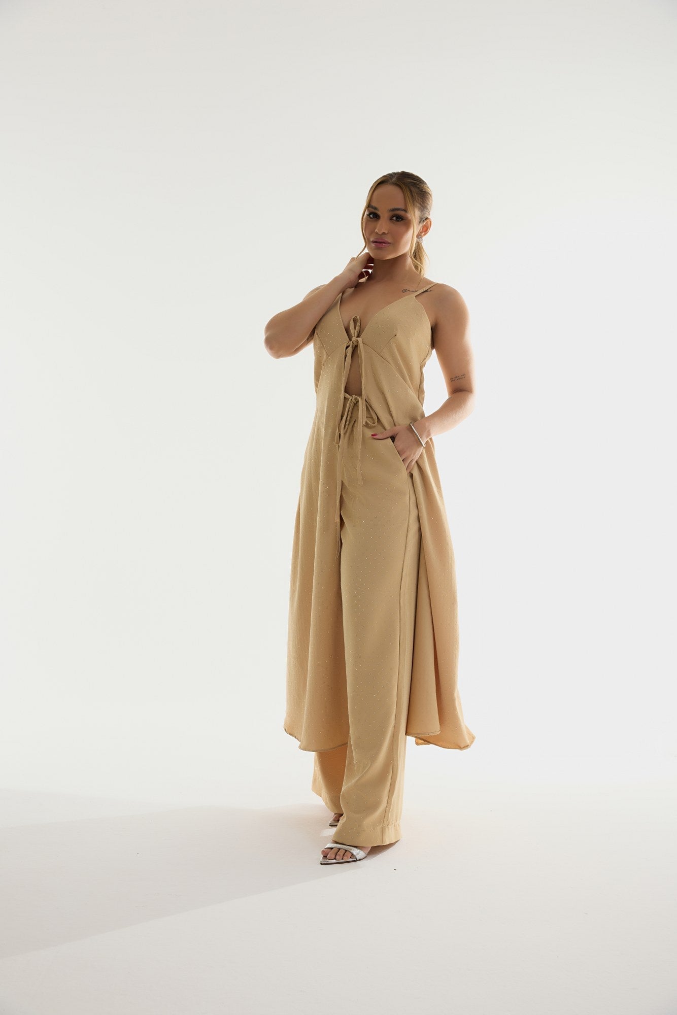 CALÇA PANTALONA BRILHOS CRISTAIS