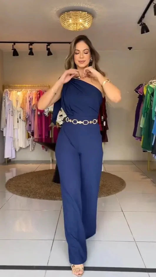 Macacão Harmonia Azul Marinho - Elegância e Estilo em Uma Única Peça