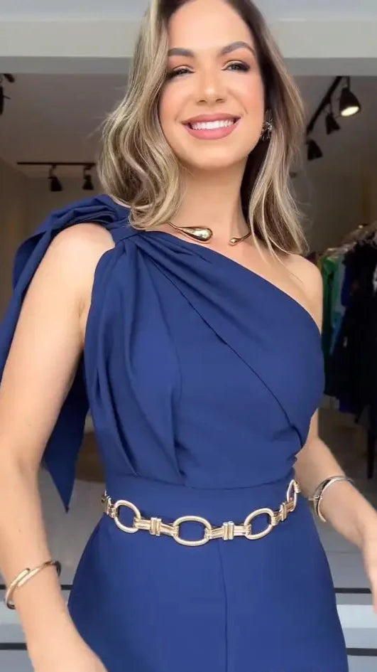 Macacão Harmonia Azul Marinho - Elegância e Estilo em Uma Única Peça