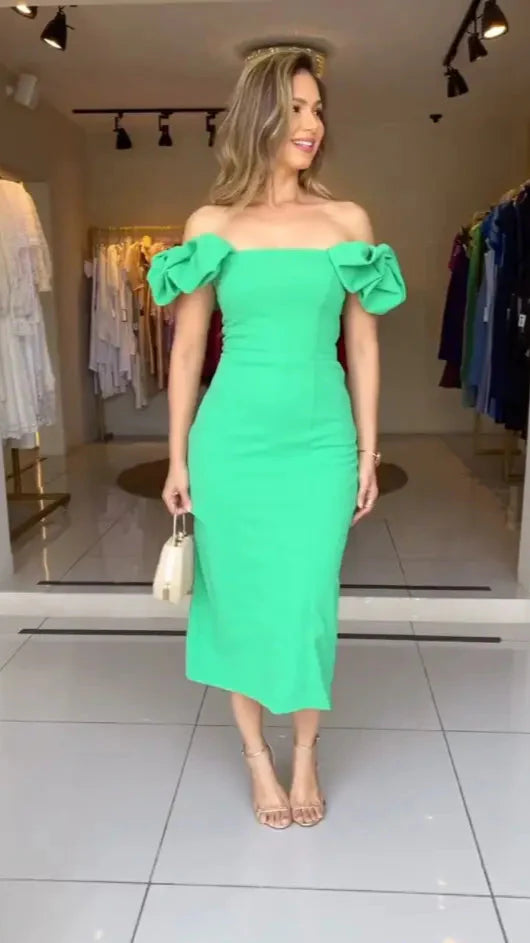 Vestido Jade – Elegância Vibrante e Estilo Atemporal!