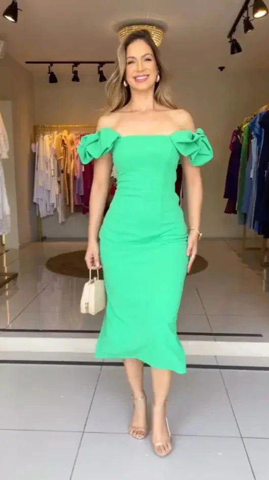 Vestido Jade – Elegância Vibrante e Estilo Atemporal!