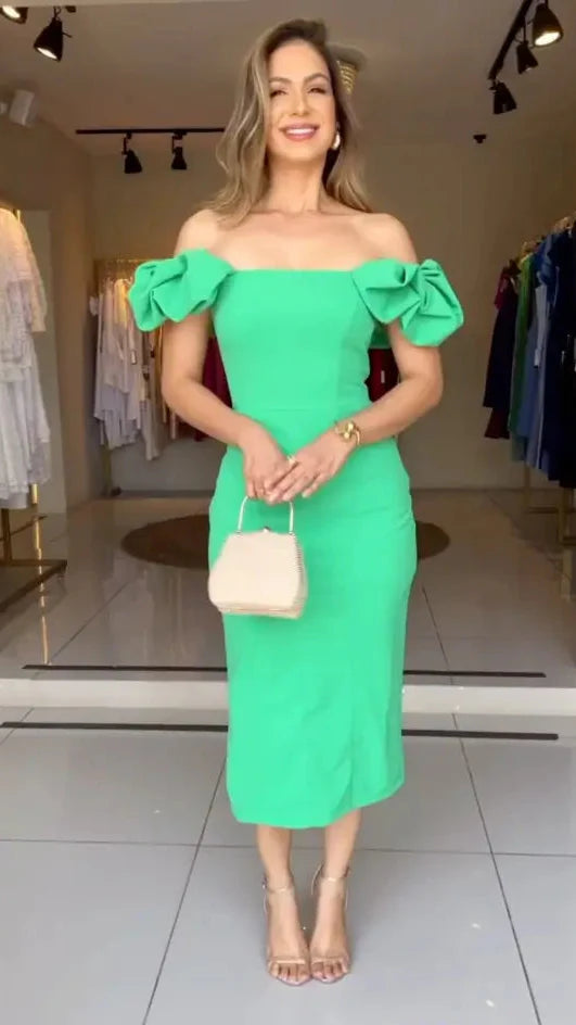 Vestido Jade – Elegância Vibrante e Estilo Atemporal!