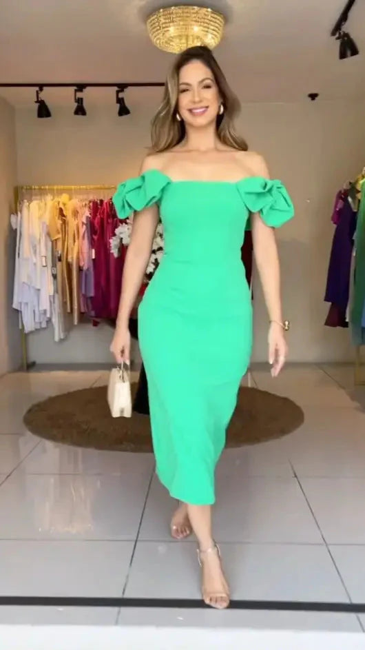 Vestido Jade – Elegância Vibrante e Estilo Atemporal!