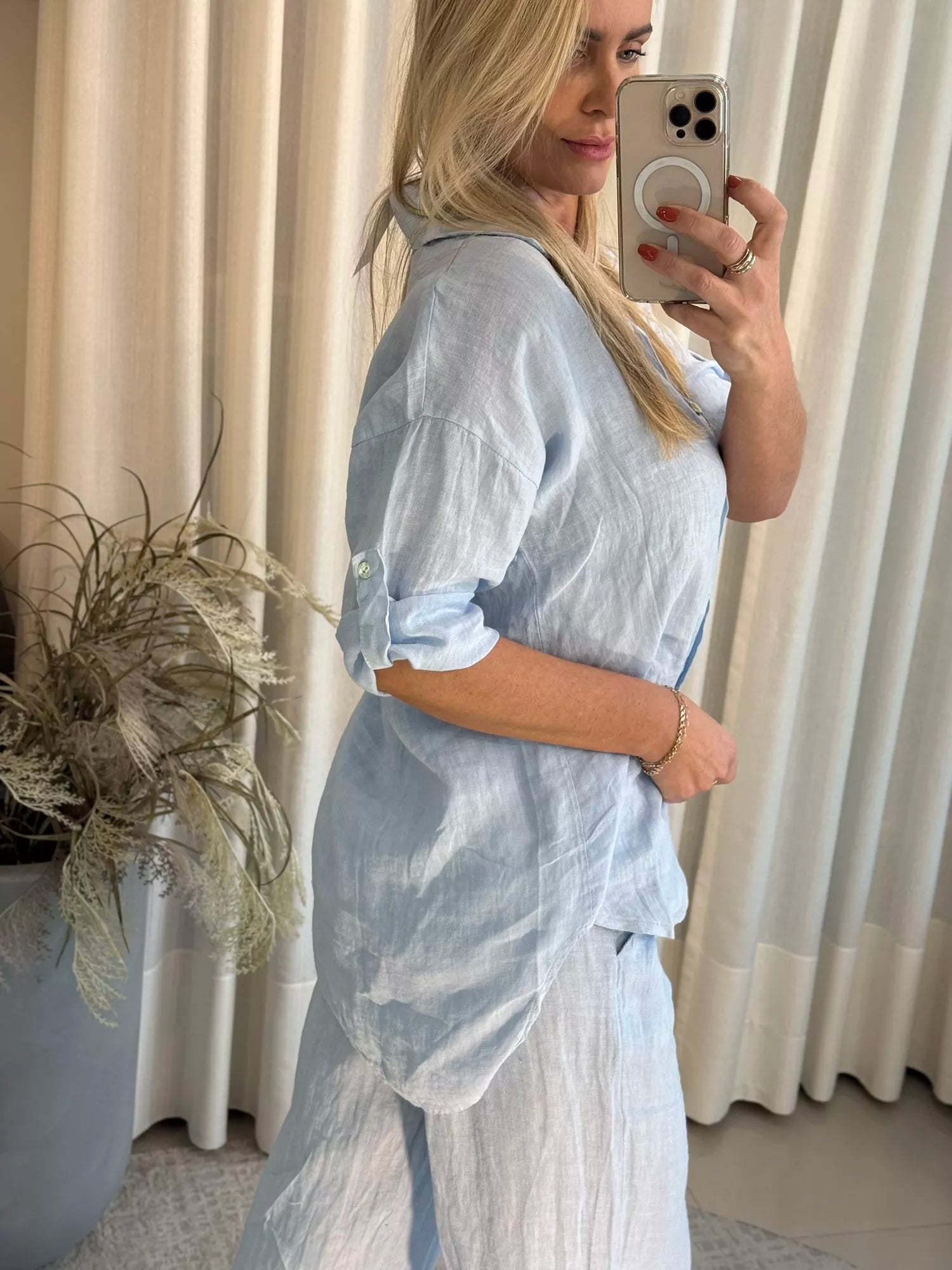 Conjunto Calça e Camisa em Linho Italiano | Queima de Estoque