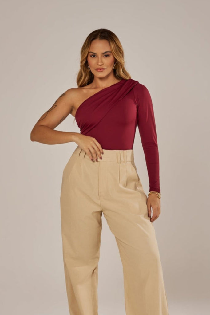 BODY OMBRO ÚNICO DRAPEADO