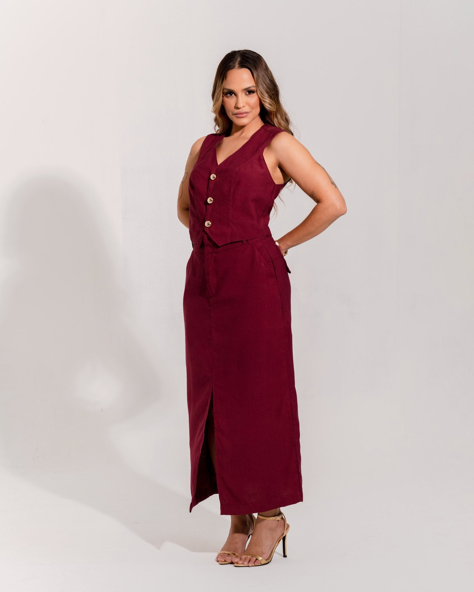 COLETE CROPPED MAXI BOTÕES
