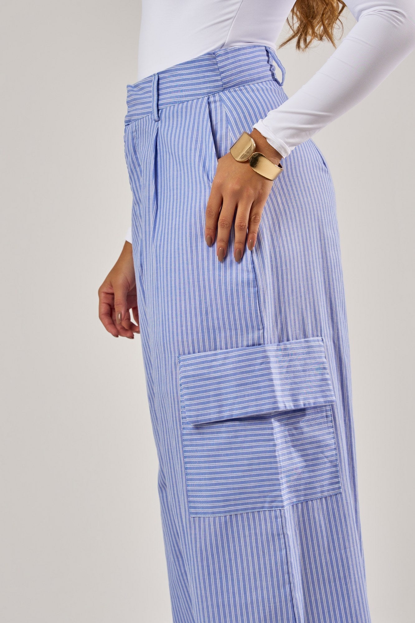 CALÇA FIO TINTO BOLSOS CARGO