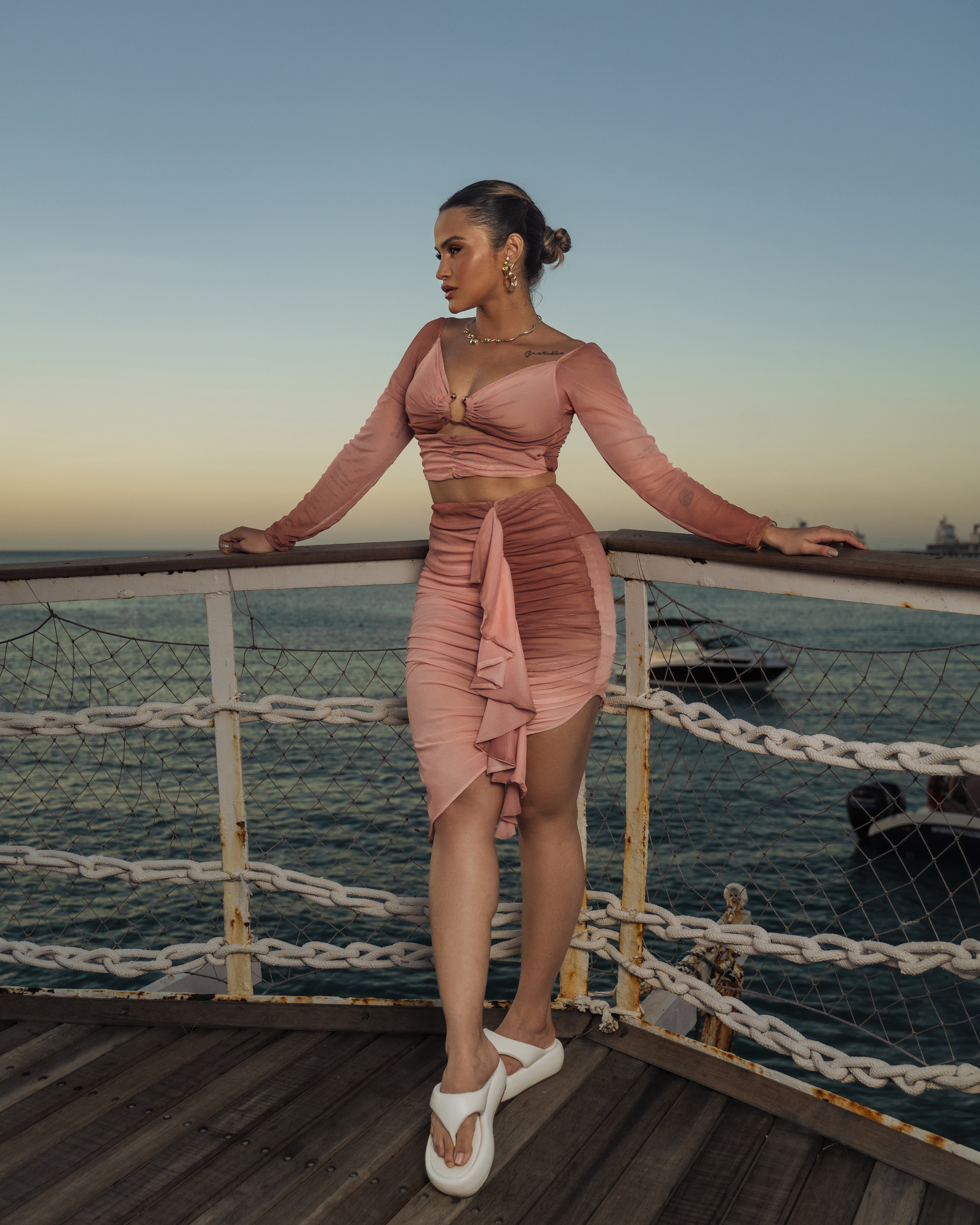 SAIA MIDI DE TULE DRAPEADO