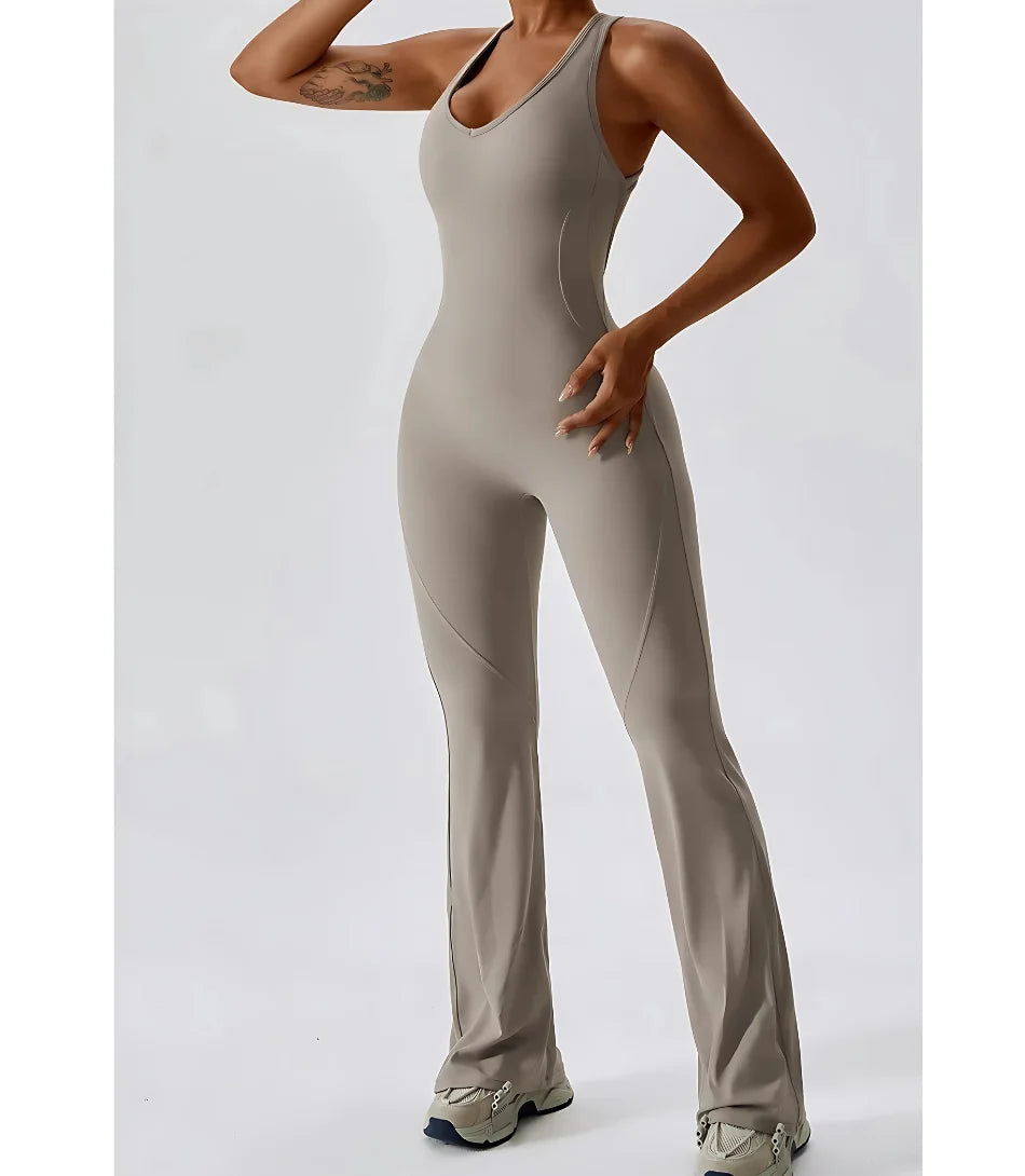 Macacão Fitness Feminino Alças Cruzadas Tecido Soft | Cora