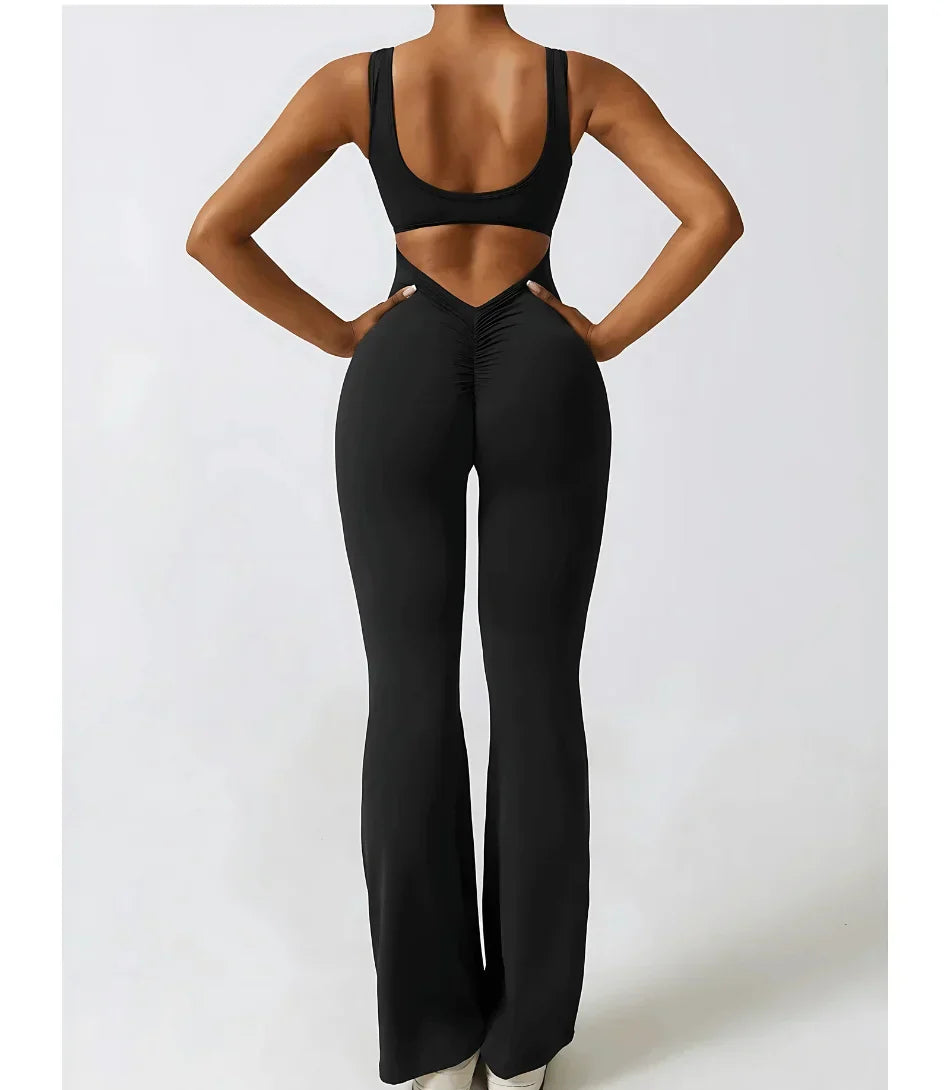 Macacão Fitness Feminino Alças Cruzadas Tecido Soft | Cora