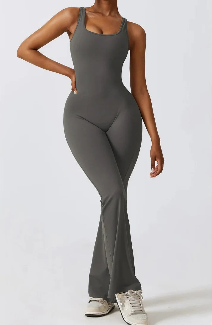 Macacão Fitness Feminino Alças Cruzadas Tecido Soft | Cora