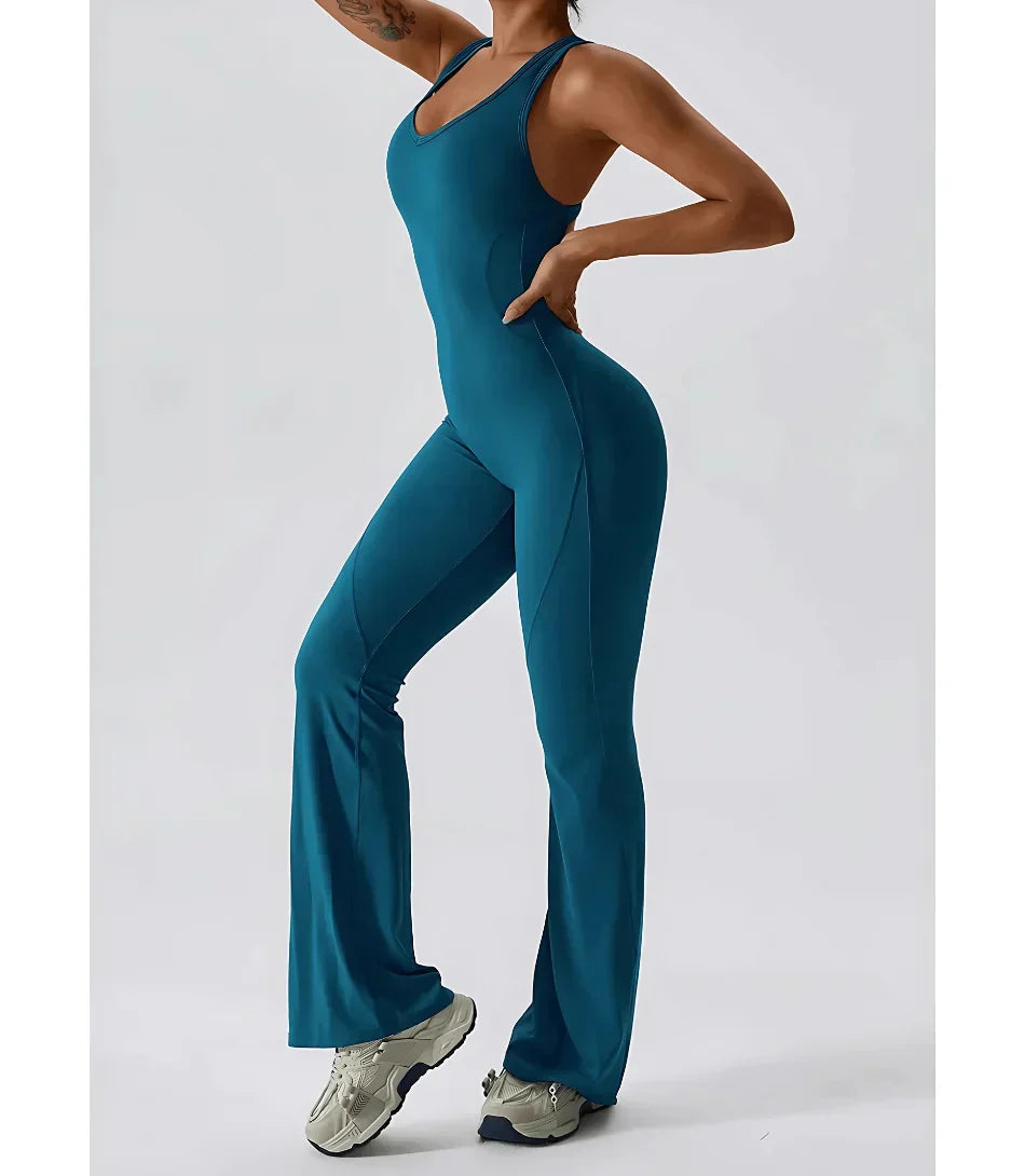 Macacão Fitness Feminino Alças Cruzadas Tecido Soft | Cora