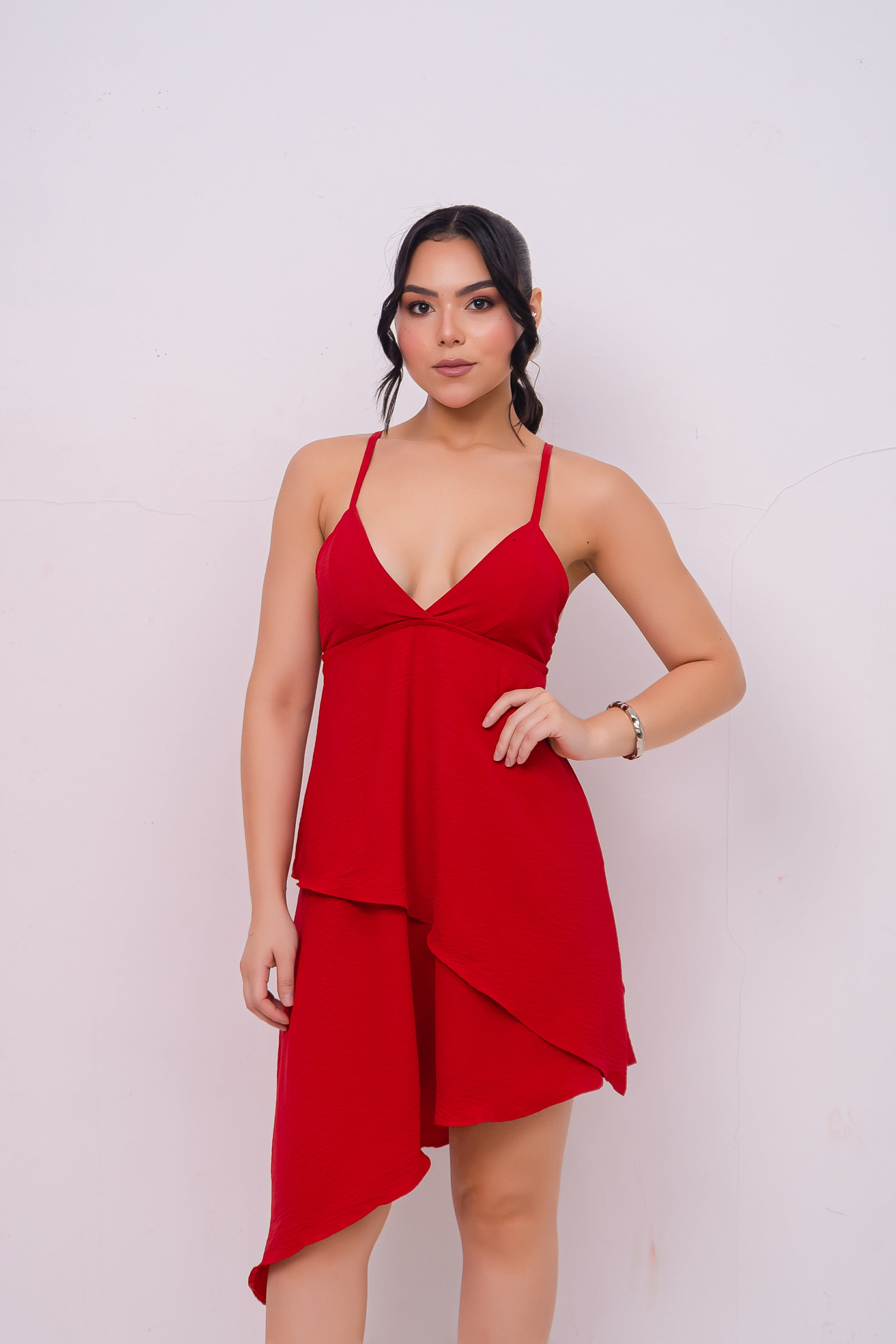 VESTIDO ALCINHAS ASSIMÉTRICO (FIVE)