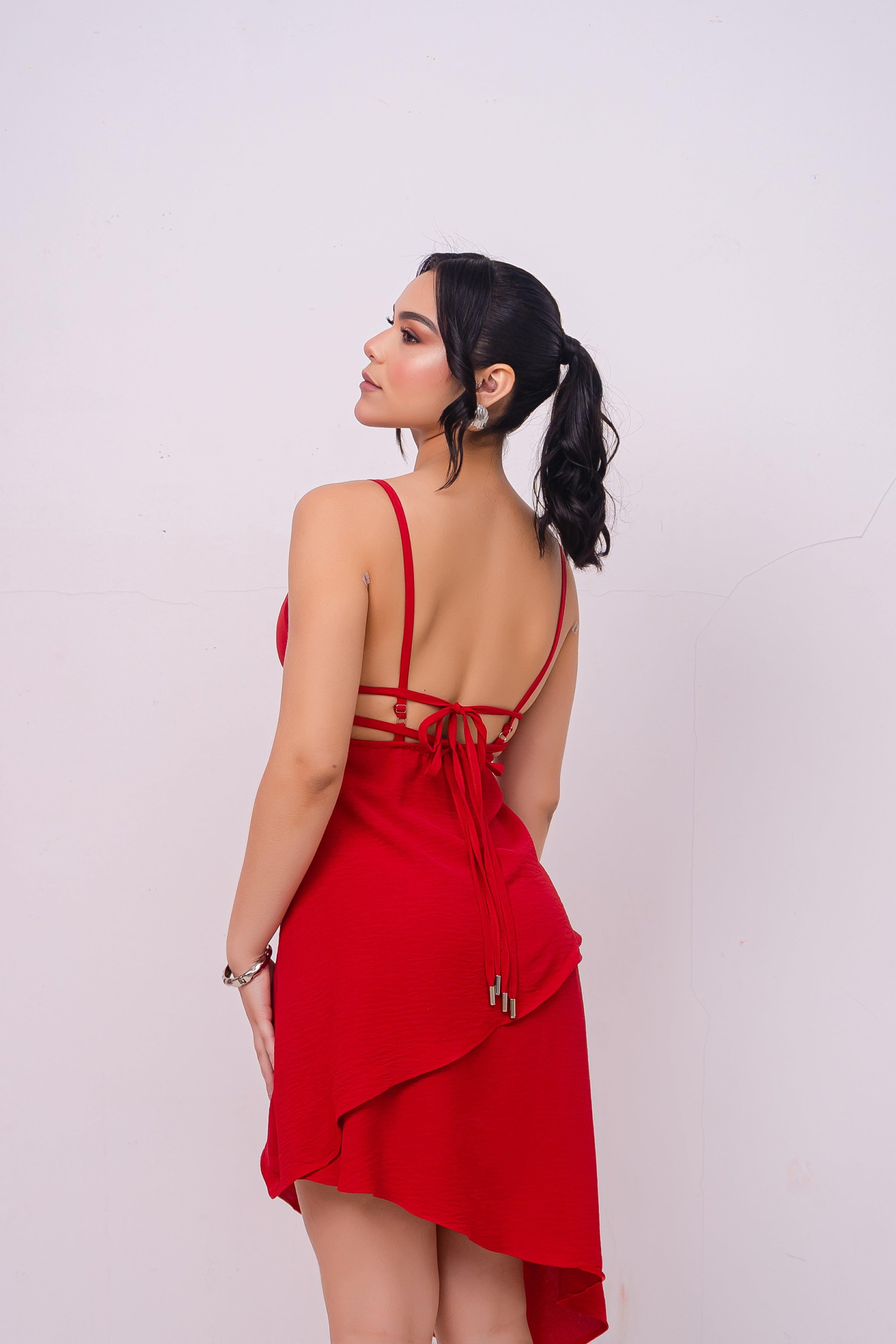 VESTIDO ALCINHAS ASSIMÉTRICO (FIVE)