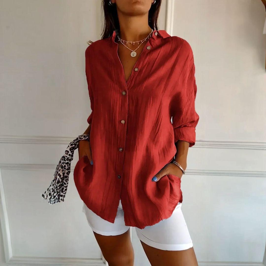 [Liquidação: Compre 1 e Leve 3] Camisa Ibiza em Linho de Algodão com Design Semi Plissado (cópia)