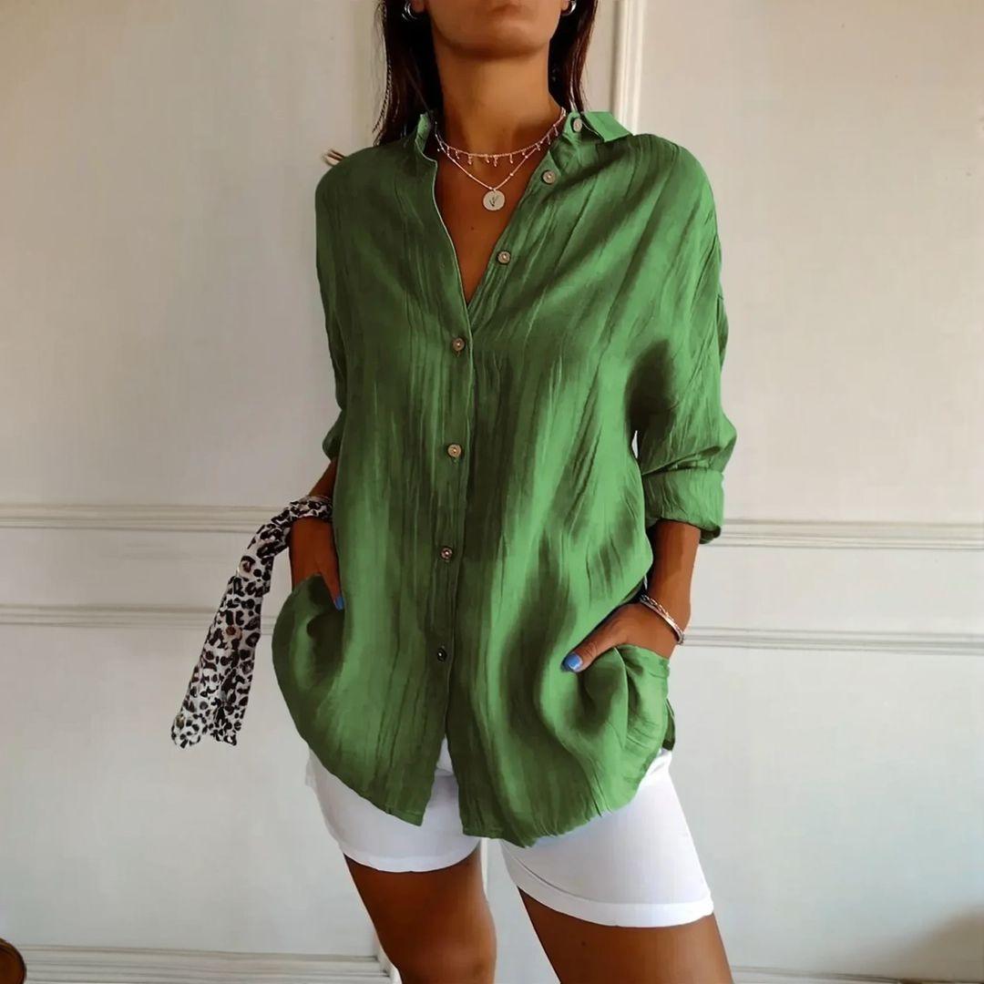 [Liquidação: Compre 1 e Leve 3] Camisa Ibiza em Linho de Algodão com Design Semi Plissado (cópia)