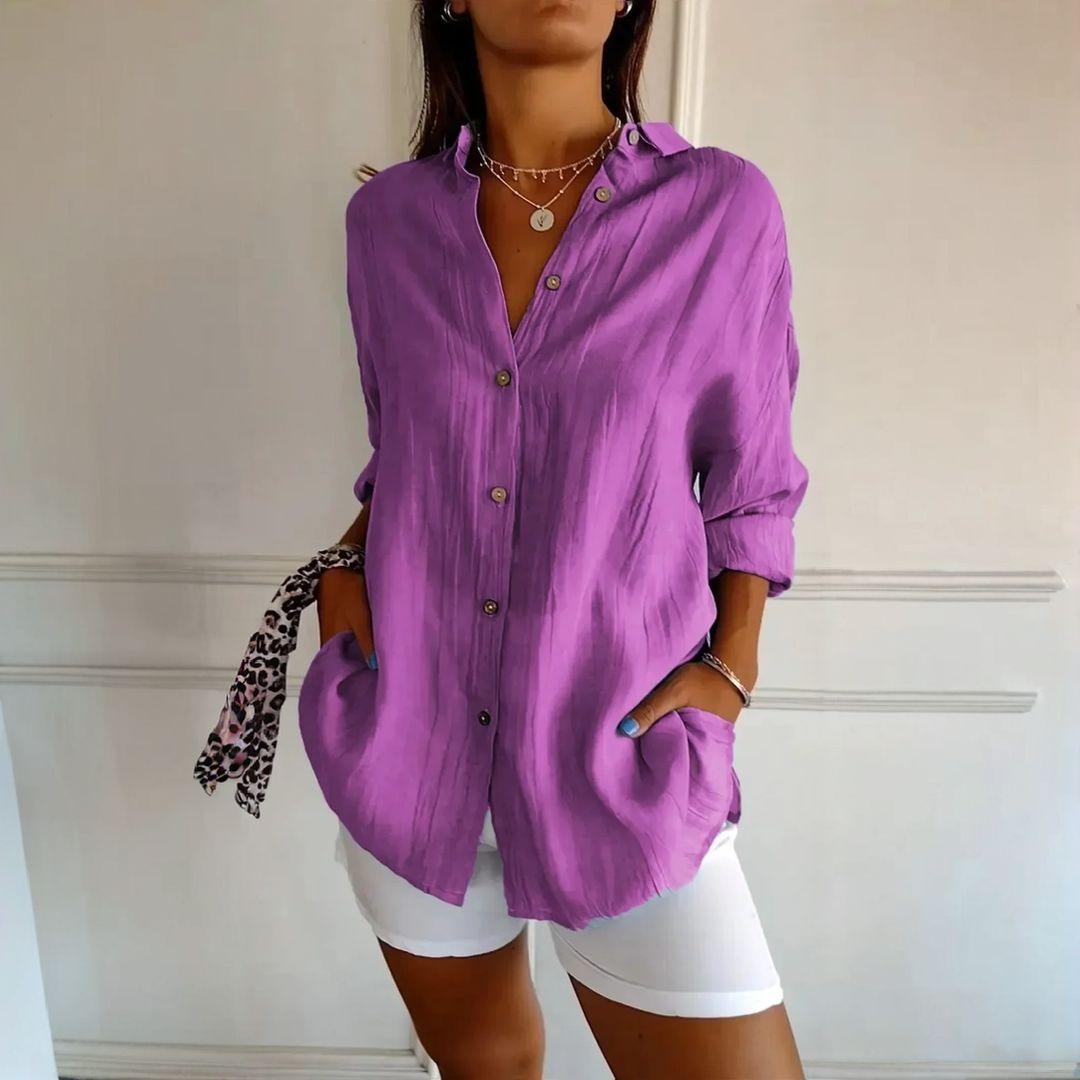 [Liquidação: Compre 1 e Leve 3] Camisa Ibiza em Linho de Algodão com Design Semi Plissado (cópia)