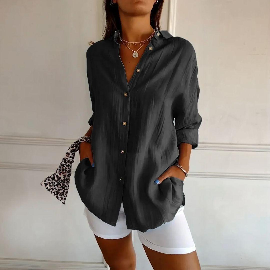 [Liquidação: Compre 1 e Leve 3] Camisa Ibiza em Linho de Algodão com Design Semi Plissado (cópia)