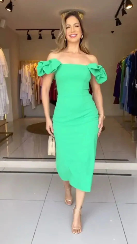 Vestido Jade – Elegância Vibrante e Estilo Atemporal!