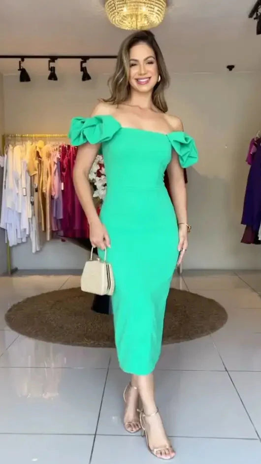 Vestido Jade – Elegância Vibrante e Estilo Atemporal!