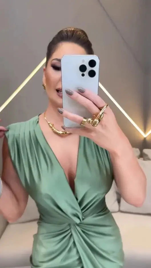 Vestido Verde Grace – Sofisticação e Elegância Atemporal!